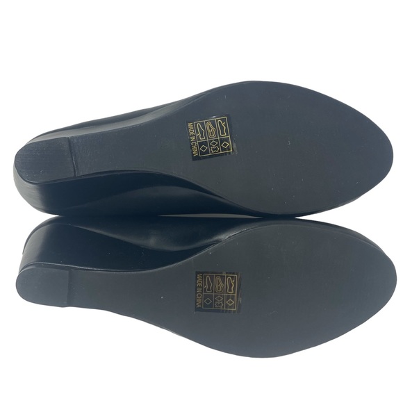 Greatonu Women Classic Round Toe Wedge Pumps Heels Black Size 8 - Picture 7 of 8